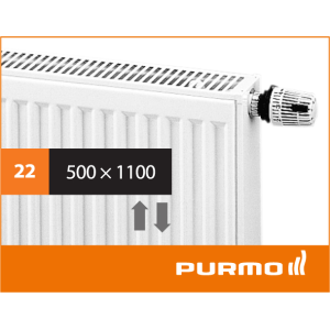 Сталевий панельний радіатор PURMO Ventil Compact 22 500x1100