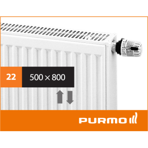 Стальной  панельный радиатор PURMO Ventil Compact 22 500x 800