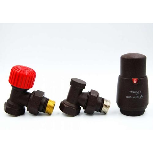 Комплект термостатичний Vario Term, ELEGANT, кутовий, матовий чорний, ELGS0224C/FK