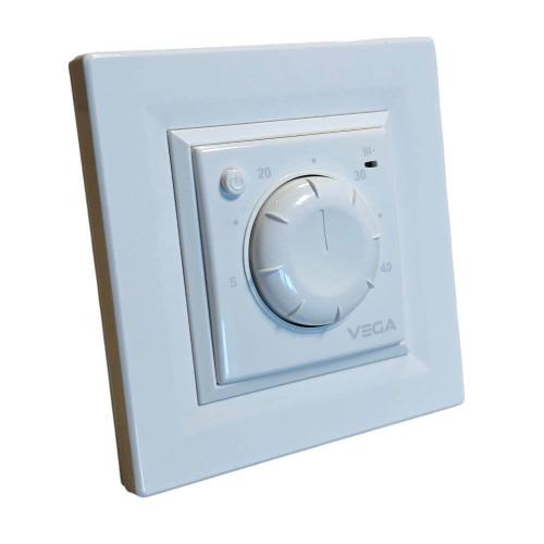 Терморегулятор для теплого пола механический VEGA 030 Белый