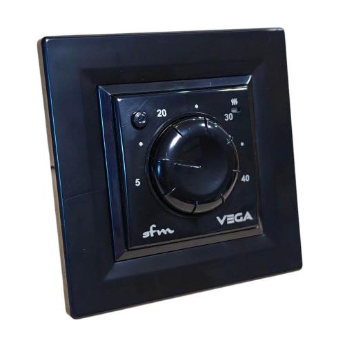 Терморегулятор для теплої підлоги механічний VEGA 030 Чорний
