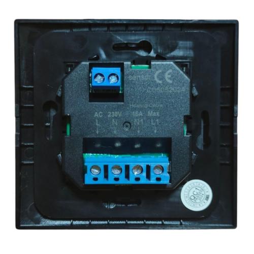 Терморегулятор для теплого пола механический Castle AC308H, черный глянец