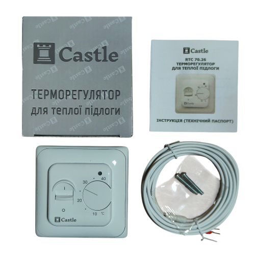Терморегулятор механический для теплого пола Castle RTC 70.26