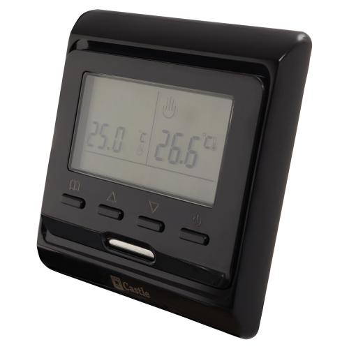 Терморегулятор програмний для теплої підлоги Castle E51 Black