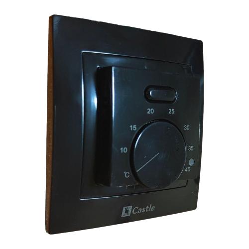 Терморегулятор для теплого пола механический Castle AC308H, черный глянец Терморегулятор для теплого пола механический Castle AC308H, черный глянец