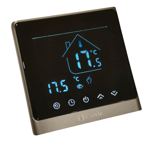 Терморегулятор програмный для котлов Castle АС8400G Черный-Серебро