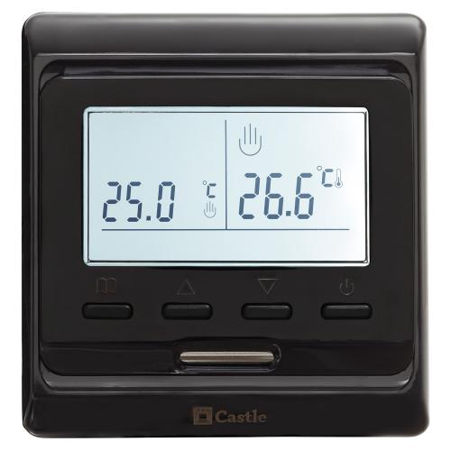 Терморегулятор програмний для теплої підлоги Castle E51 Black