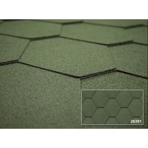 Бітумна черепиця Kerabit Трійка Однотонна зелена 26391