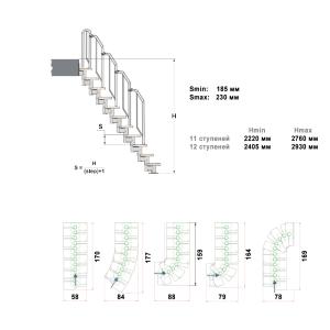 Сходи модульні Dolle Athena 58 см (висота 276 см)