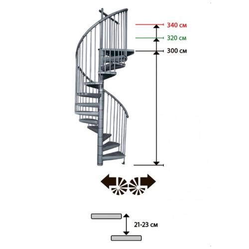 Лестница винтовая Rondo Zink Plus 120 оцинкованная