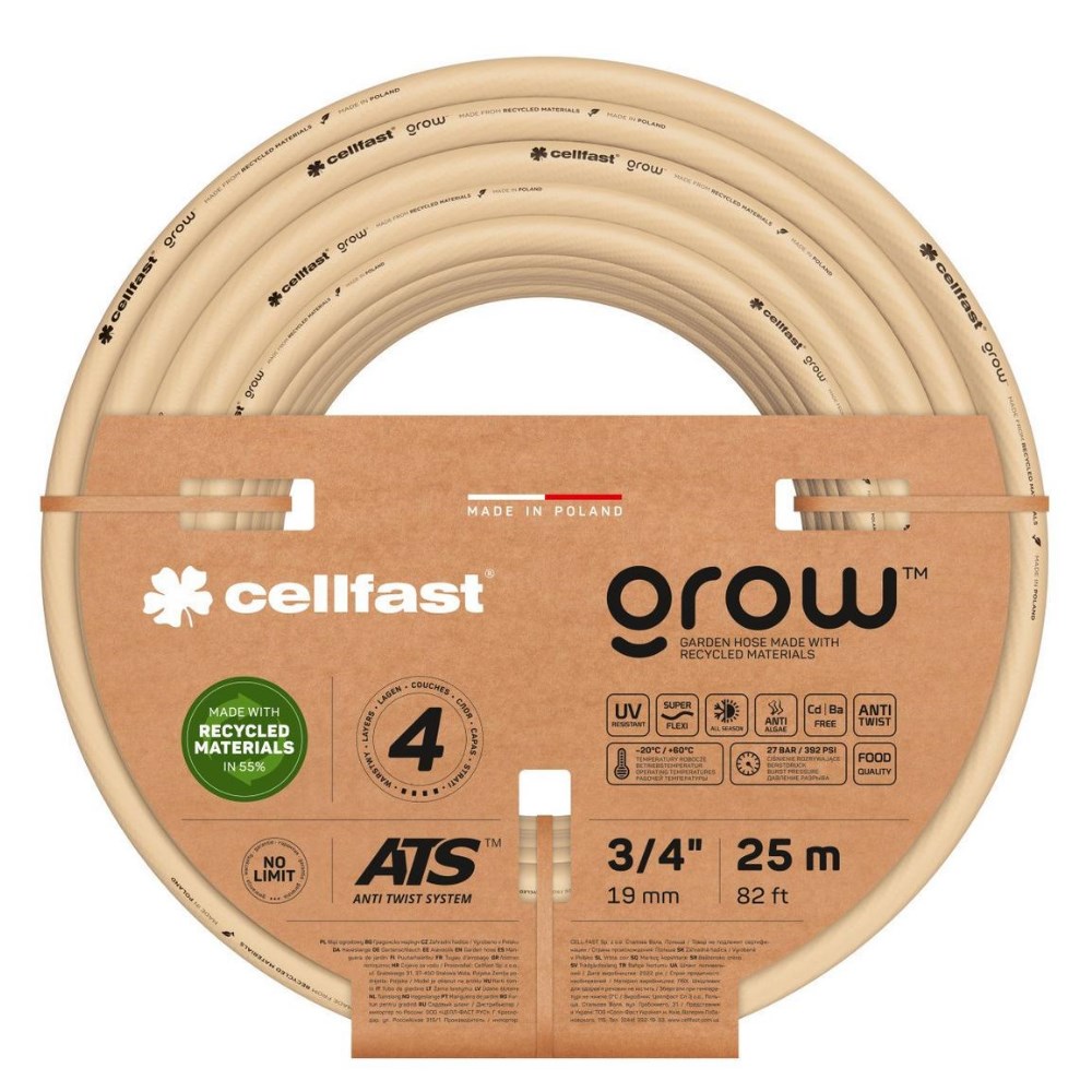 Шланг садовый поливочный Cellfast Grow 3/4