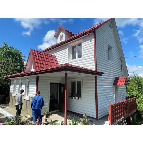 Сайдинг металлический "Блок хаус" с принтом под дерево