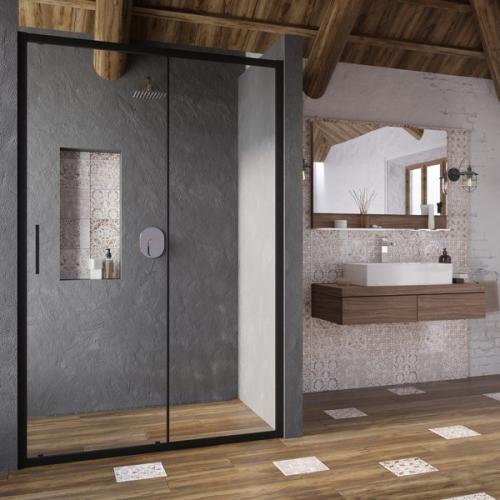 Душові двері двоелементні RAVAK BLSDP2-120 120 см чорний