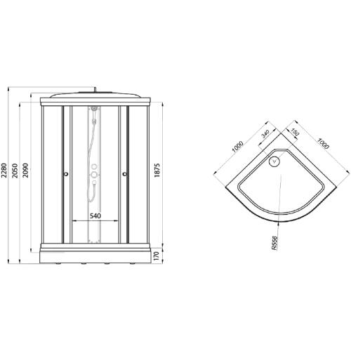 Душевой бокс Triton ДК Лайт 100x100 А