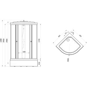 Душевой бокс Triton ДК Лайт 90x90 B