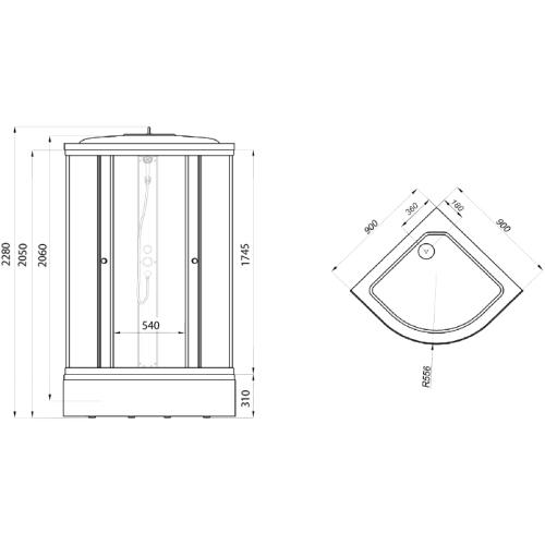 Душевой бокс Triton ДК Лайт 90x90 B Душевой бокс Triton ДК Лайт 90x90 B