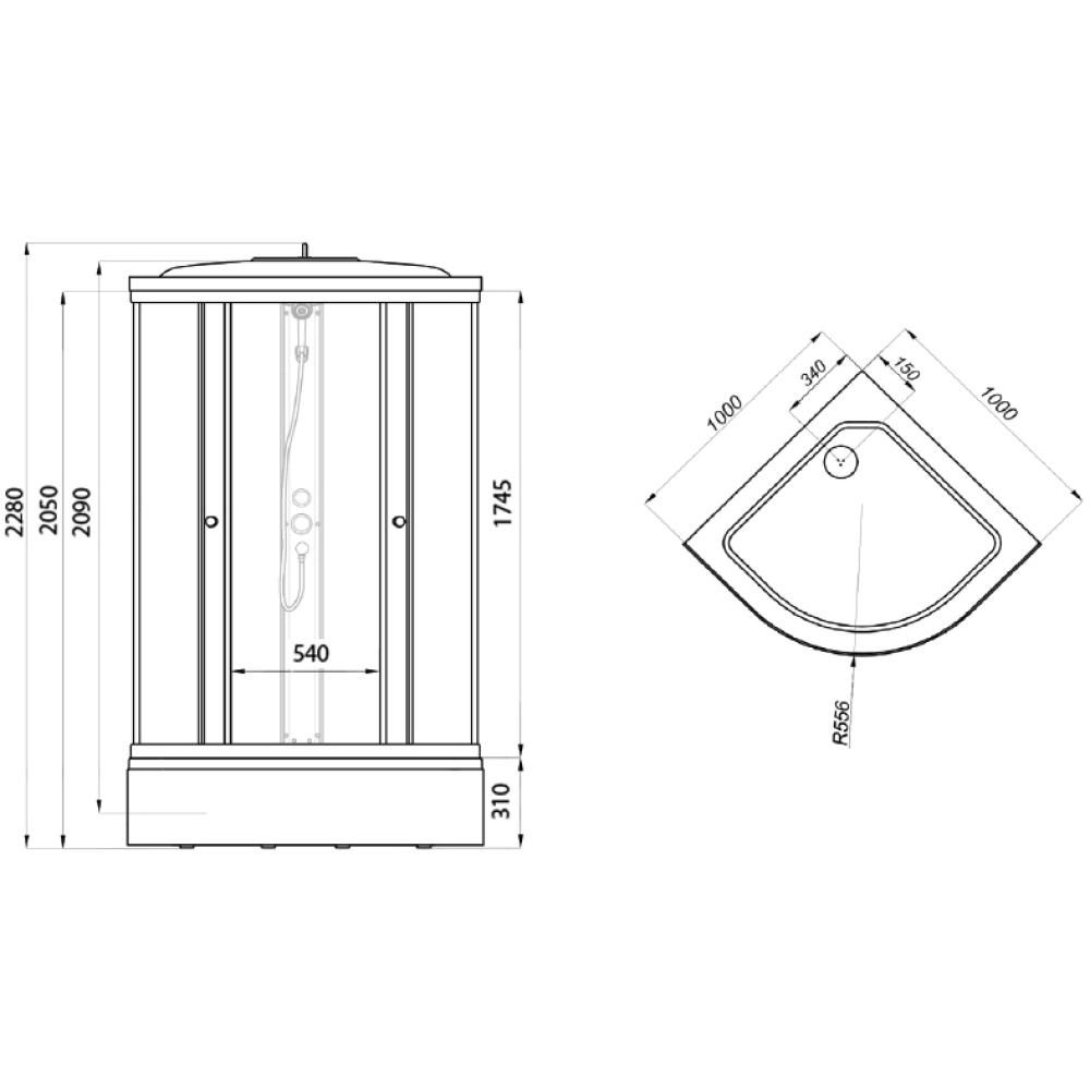 Душовий бокс Triton ДК Лайт 100x100 B