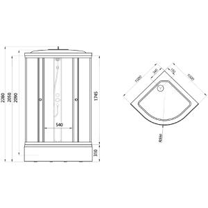 Душевой бокс Triton ДК Лайт 100x100 B