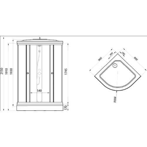 Душевой бокс Triton ДК Лайт 90x90 А