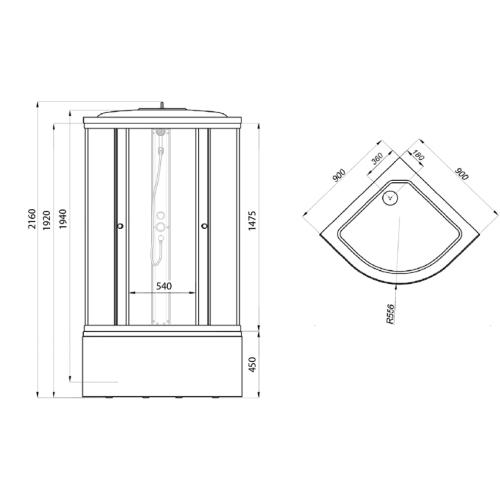 Душевой бокс Triton ДК Лайт 90x90 Б