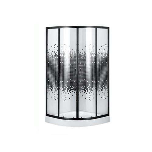 Душова кабіна Sansa S-90/15 Рама - чорний, скло - прозоре-мозаїка