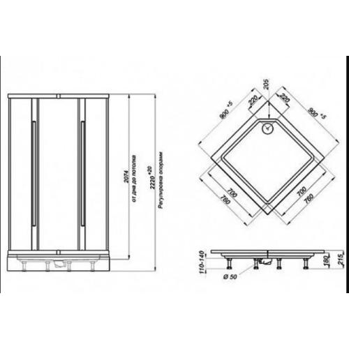 Душова кабіна Triton ДО Оріон 90x90