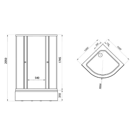 Душова кабіна Triton ДО Візерунки 90x90 А білий