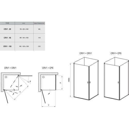 Душова кабіна Ravak CRV1 90x90 білий