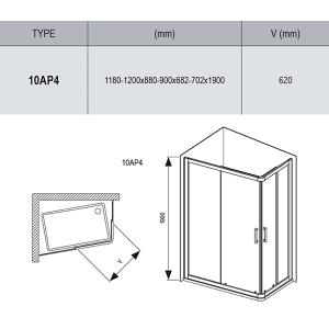 Душевая кабина Ravak 10° 120x90 белый