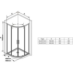 Душевая кабина Ravak Blix Slim BLSCP4-90 90x90 пол. алюминий