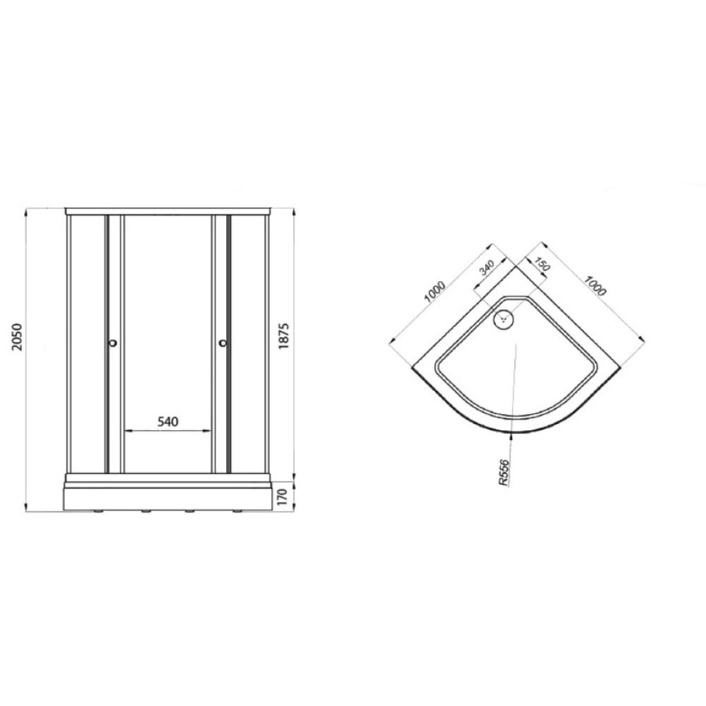 Душевая кабина Triton ДО Полосы 100x100 А белый