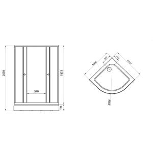 Душевая кабина Triton ДО Полосы 100x100 А белый