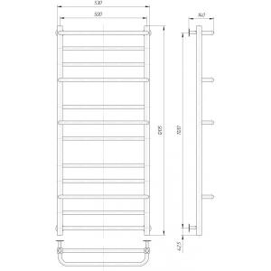 Полотенцесушитель водяна Елна Анастасія 10 1005x530x140 мм Полотенцесушитель водяна Елна Анастасія 10 1005x530x140 мм