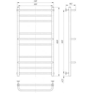 Полотенцесушитель водяной Элна Анастасия 10 1005x530x140 мм
