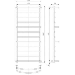 Сушка для рушників водяна Елна Каскад 12 1205x530x175 мм Сушка для рушників водяна Елна Каскад 12 1205x530x175 мм
