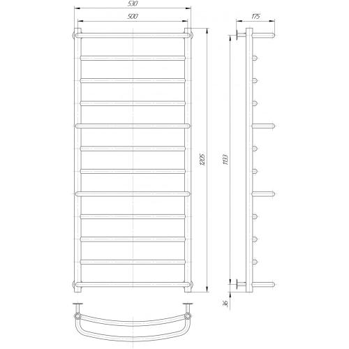 Сушка для рушників водяна Елна Каскад 12 1205x530x175 мм Сушка для рушників водяна Елна Каскад 12 1205x530x175 мм