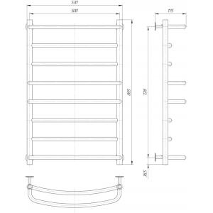Полотенцесушитель водяной Элна Каскад 8 805x530x175 мм