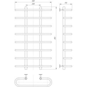 Полотенцесушитель водяной Элна Ор6ита 8 855x500x170 мм