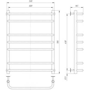 Полотенцесушитель водяной Элна Стандарт 7 700x530x140 мм