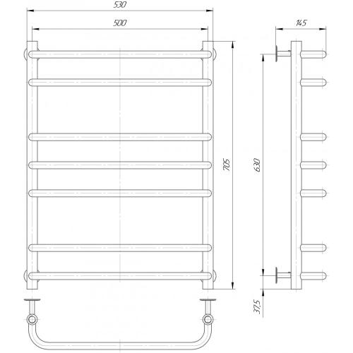 Полотенцесушитель водяной Элна Стандарт 7 700x530x140 мм