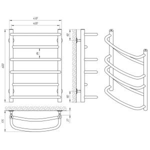 Сушка для рушників водяна Laris Євромікс П6 400x600 Сушка для рушників водяна Laris Євромікс П6 400x600