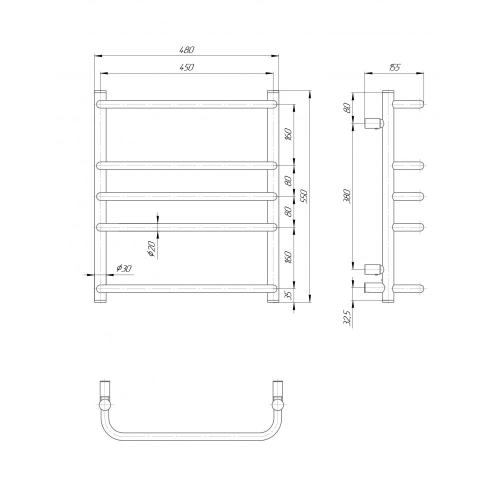 Сушка для рушників електрична Елна Cтандарт-5 560x480x140