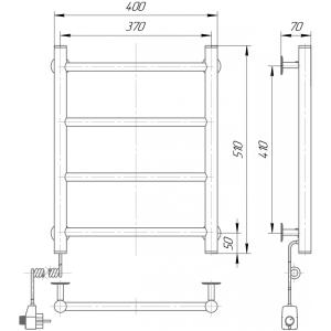 Полотенцесушитель электрический Элна Лесенка-4 510x400x70 мм Полотенцесушитель электрический Элна Лесенка-4 510x400x70 мм