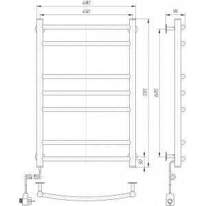 Полотенцесушитель электрический Элна Лесенка-7 720x480x95 мм Полотенцесушитель электрический Элна Лесенка-7 720x480x95 мм