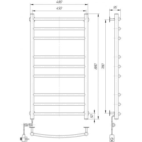 Сушка для рушників електрична Елна Елна-9 945x530x140 мм