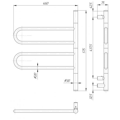 Полотенцесушитель электрический Элна Флюгер-2 570x460x55 мм Полотенцесушитель электрический Элна Флюгер-2 570x460x55 мм