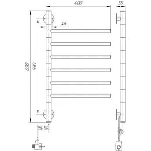 Сушка для рушників електрична Елна Вертикаль-6 690x395x75 мм