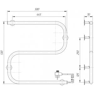 Сушка для рушників електрична Елна Змійка-S 530x500x70 мм Сушка для рушників електрична Елна Змійка-S 530x500x70 мм