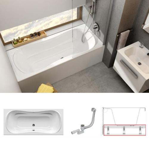 Акрилова ванна Ravak Campanula II 180x80 комплект з опорою та сифоном