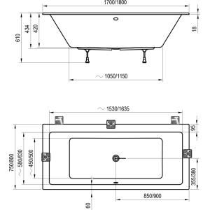 Акриловая ванна Ravak Formy 01 SLIM 170х75